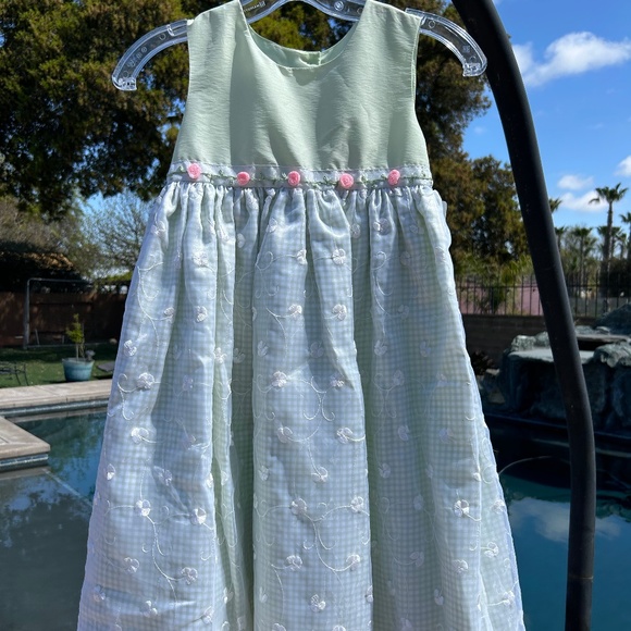 Samantha Says Gorgeous Green Spring Dress BRAND NEW 6X size w/ Flowers - Picture 1 of 7